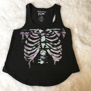Mighty Fine Women’s Size Small Black Skeleton ribs